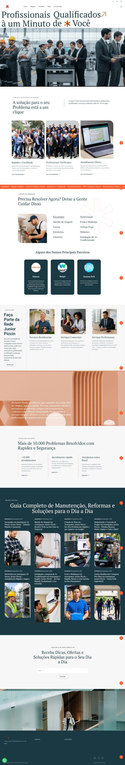 site Junior Piccin desenvolvido pela Webp3