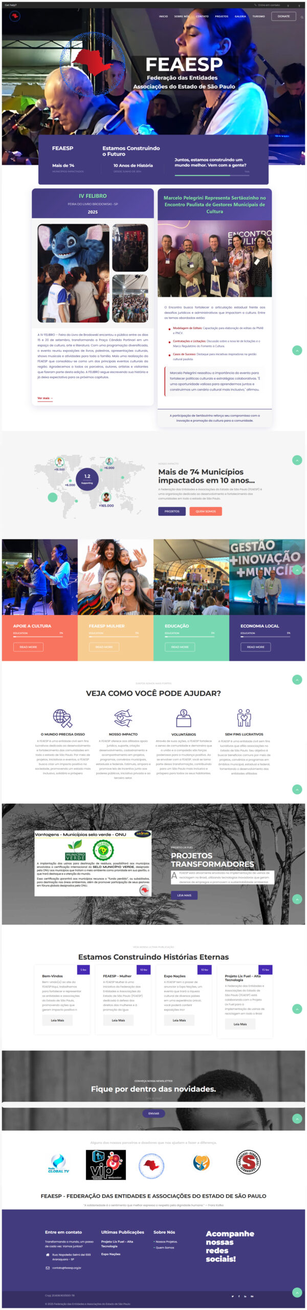 Site FEAESP versão mobile